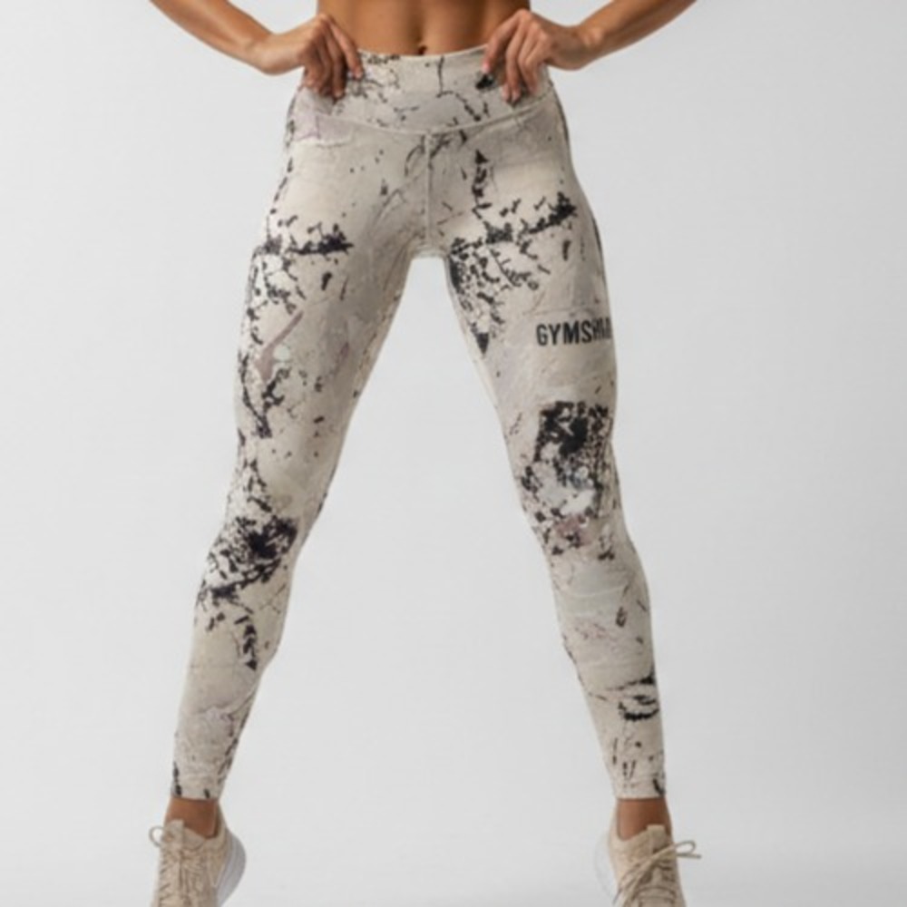 Gymshark‎ Pull-On Leggings Women's Size Small Marble Pattern Elastic Waist